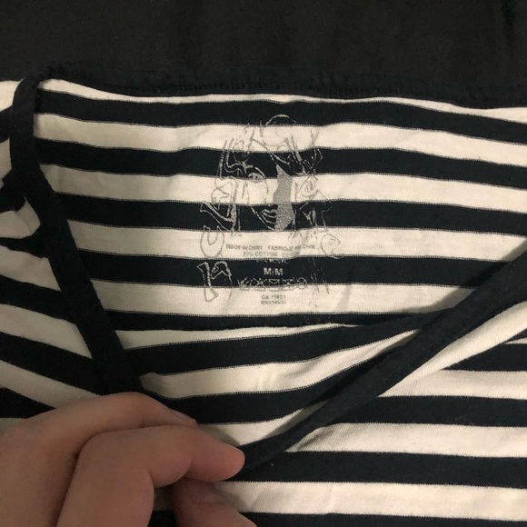 Couture Stripped Tunic/Long Top 3/4 Sleeve B/W Stripes LIKE NEW​ - Picture 3 of 5